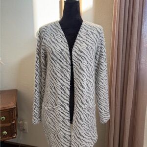 Maurices Monochrome Zebra Print Cardigan